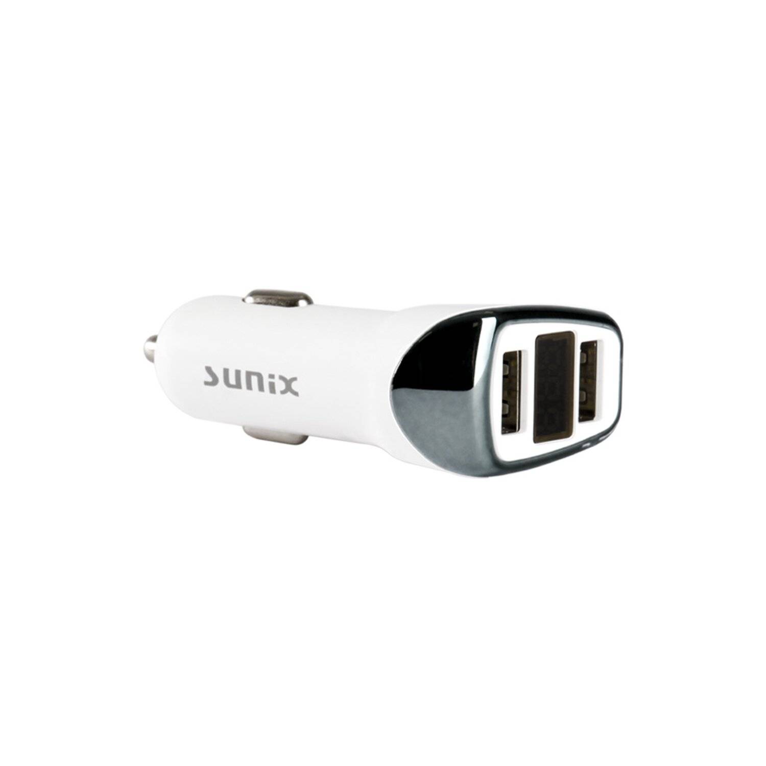 Sunix Autoladegerät Zigarettenanzünder Universal Schnellladung 2,4A + Micro-Usb Ladekabel Datenkabel Weiß