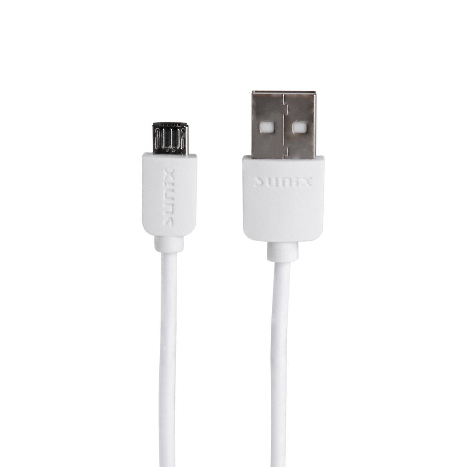 Sunix Autoladegerät Zigarettenanzünder Universal Schnellladung 2,4A + Micro-Usb Ladekabel Datenkabel Weiß