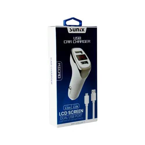 Sunix Autoladegerät Zigarettenanzünder Universal Schnellladung 2,4A + Micro-Usb Ladekabel Datenkabel Weiß Sunix Autoladegerät Zigarettenanzünder Universal Schnellladung 2,4A + Micro-Usb Ladekabel Datenkabel Weiß