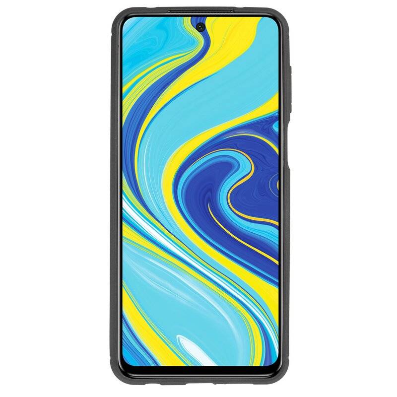 Silikonhülle Bumper Carbon für XIAOMI REDMI NOTE 9S Case TPU Soft Handyhülle Cover Schutzhülle Schwarz