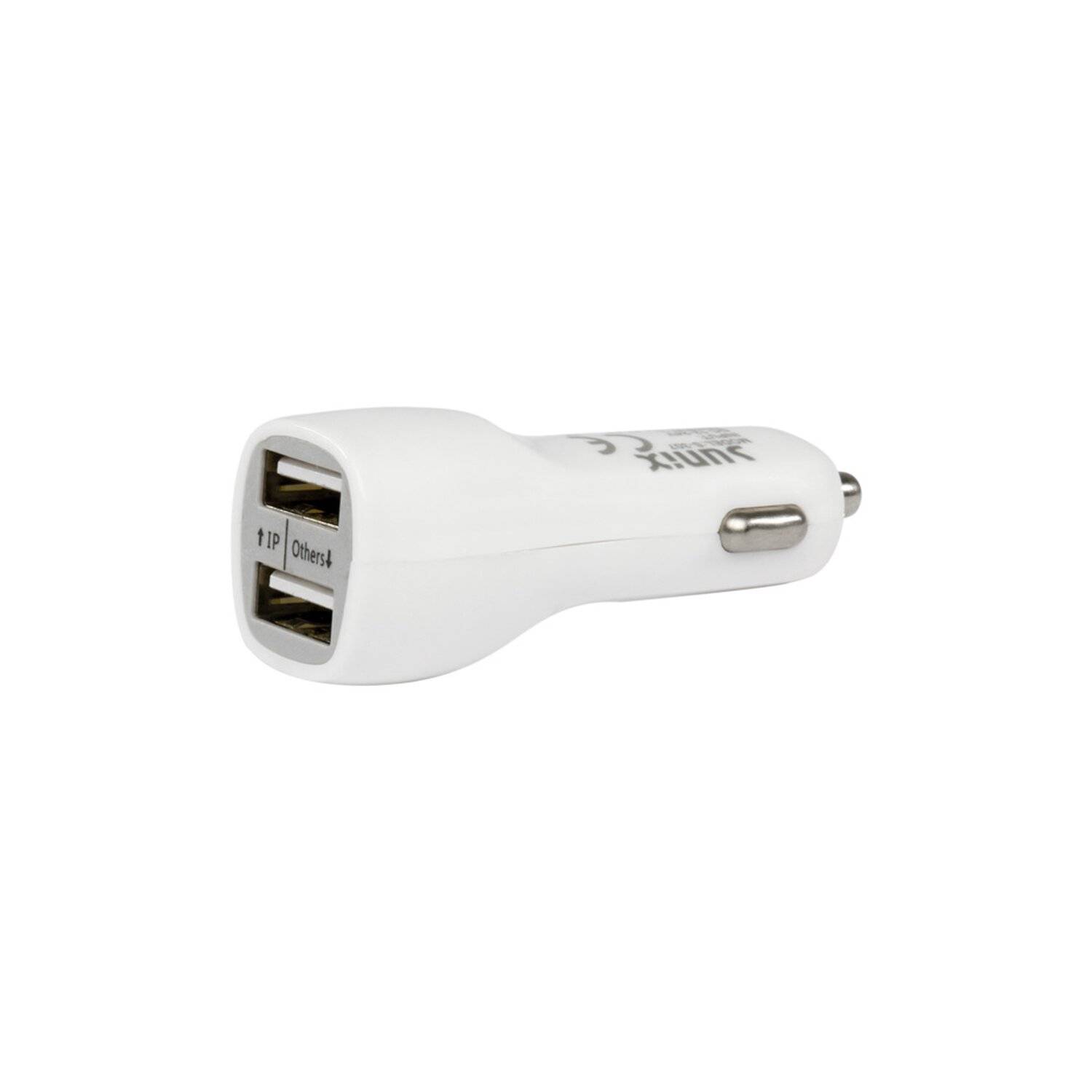 Sunix Universal PKW KFZ 2 Dual Port 12V Autoladegerät Zigarettenanzünder Schnellladung 2,4A + Micro-Usb Ladekabel Weiß