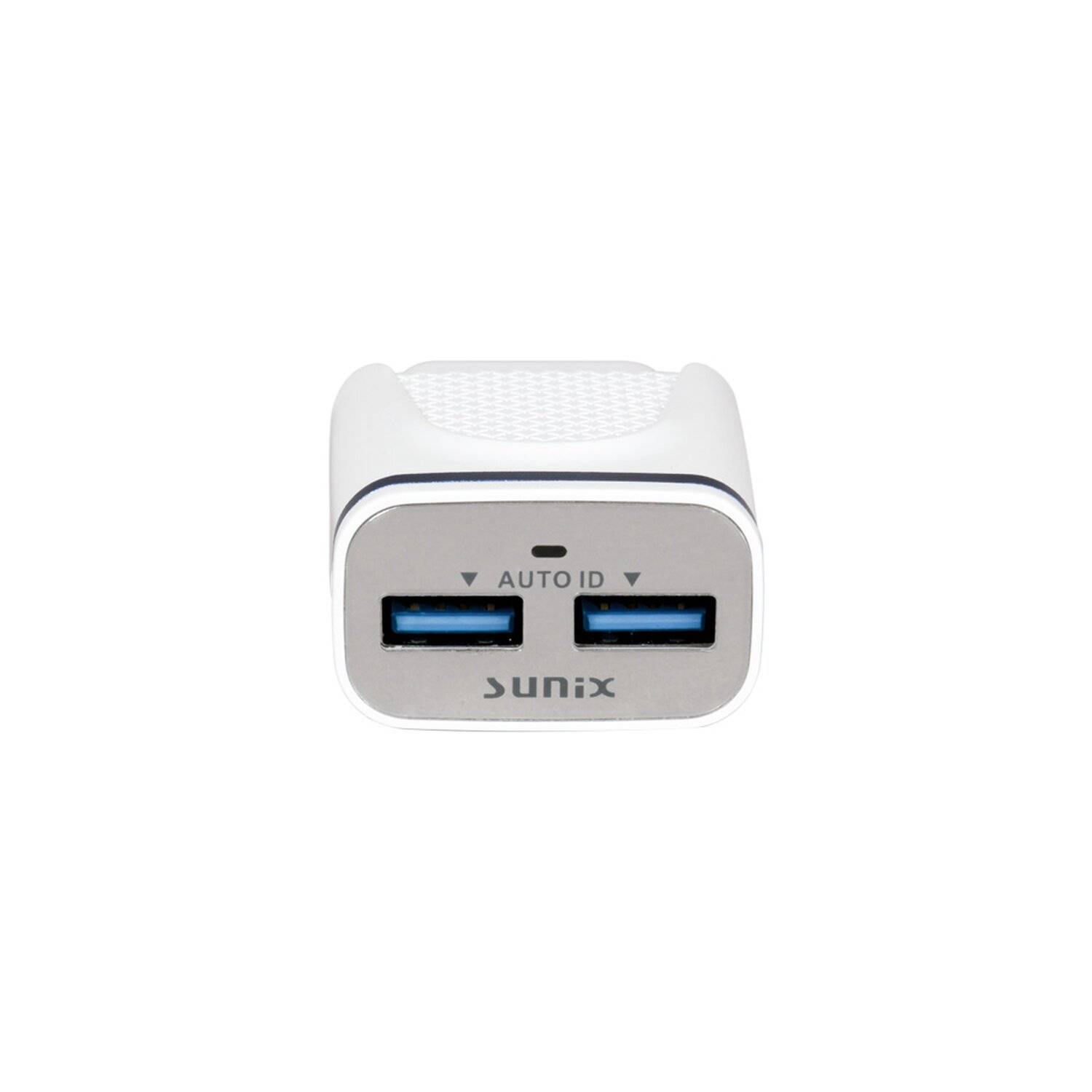 Sunix Netzteil Schnell Ladegerät 2,1A Tragbares 2X USB Dual Port Fast Charge + 1,2m iOS Kabel in Weiß