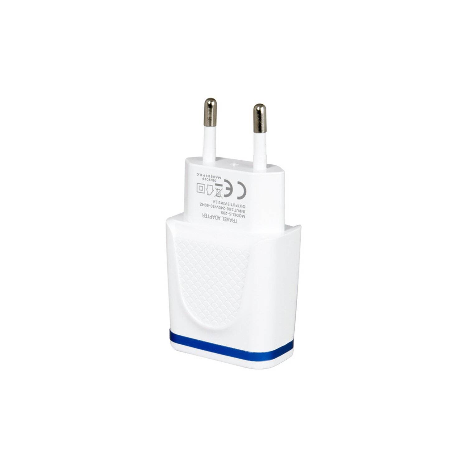 Sunix Netzteil Schnell Ladegerät 2,1A Tragbares 2X USB Dual Port Fast Charge + 1,2m iOS Kabel in Weiß