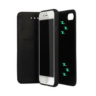 Vennus Twin 2in1 Buch Leder Tasche Schutz Flip Case Standfunktion Cover Handytasche Schale Etui Schwarz kompatibel mit Huawei Y7 2019