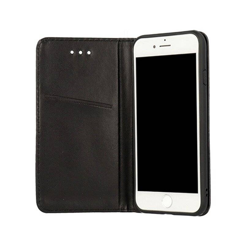 Vennus Twin 2in1 Buch Leder Tasche Schutz Flip Case Standfunktion Cover Handytasche Schale Etui Schwarz für Samsung Galaxy A6 Plus A605F