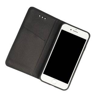 Vennus Twin 2in1 Buch Leder Tasche Schutz Flip Case Standfunktion Cover Handytasche Schale Etui Schwarz kompatibel mit Samsung Galaxy A70 (A705F)