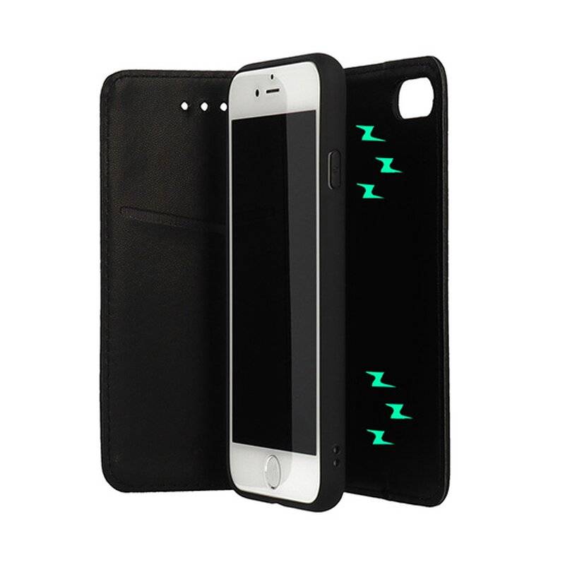 Vennus Twin 2in1 Buch Leder Tasche Schutz Flip Case Standfunktion Cover Handytasche Schale Etui Schwarz für Samsung Galaxy S9 Plus G965F