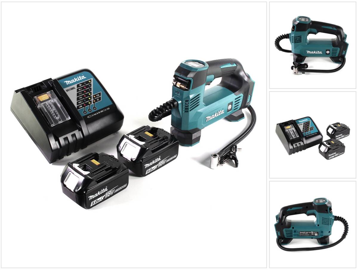 Makita DMP 180 RT Akku Kompressor 18 V 8,3 bar + 2x Akku 5,0 Ah + Ladegerät