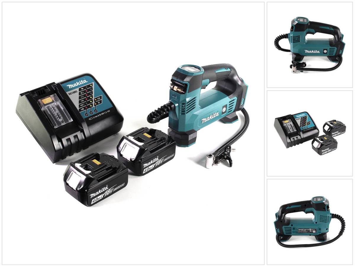 Makita DMP 180 RM Akku Kompressor 18 V 8,3 bar + 2x Akku 4,0 Ah + Ladegerät