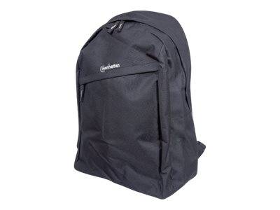 Manhattan Knappack Backpack 15.6", Black, LOW COST, Lightweight, Internal Laptop Sleeve, Accessories Pocket, Padded Adjustable Shoulder Straps