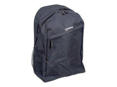 Manhattan Knappack Backpack 15.6", Black, LOW COST, Lightweight, Internal Laptop Sleeve, Accessories Pocket, Padded Adjustable Shoulder Straps
