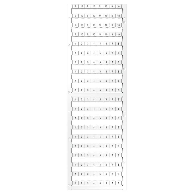 Eine vertikale Karte, die mehrere numerische Reihen in einer Sequenz zeigt, mit absteigenden Zahlen von '10' bis '10 | 1 2 3 4 5 6 7 8'.