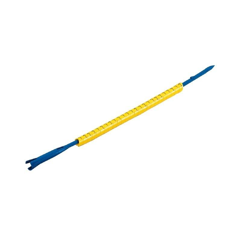 Zweiseitiges Plastik-Hebewerkzeug mit gelb-blauem Design, verwendet für elektronische Reparaturen oder schadensfreies Öffnen von Geräten.