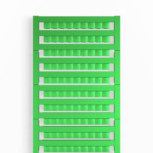 Eine vertikale, wandmontierte Gartenlösung mit zehn Reihen kleiner grüner Töpfe, entwickelt zum Anbau von Pflanzen in Innenräumen oder in beengten Bereichen.