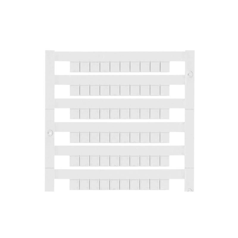 Ein weißes Gitter mit horizontalen und vertikalen Balken, die ein zaunartiges Muster bilden, das möglicherweise zur Organisation oder Trennung verwendet wird.