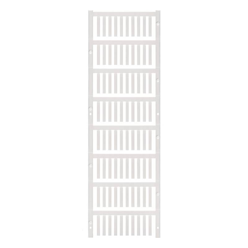 Ein weißes, vertikales, an der Wand montiertes Gestell mit mehreren horizontalen Schlitzen, das wahrscheinlich zum Organisieren von Gegenständen wie Werkzeugen oder Kabeln verwendet wird.