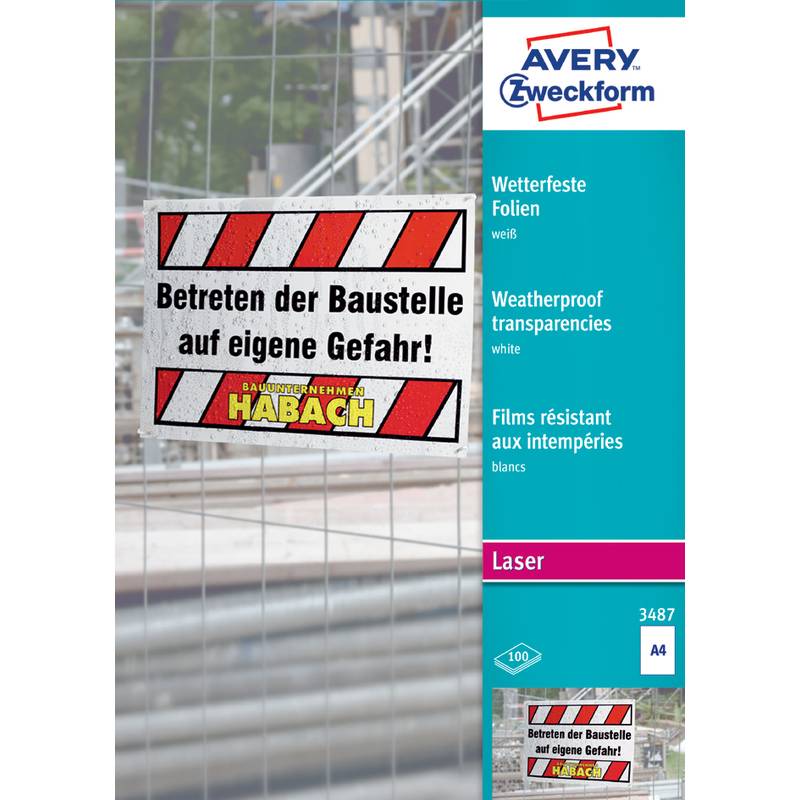 AVERY Zweckform Folien A4, weiß, beschichtet, Stärke 0,13 mm