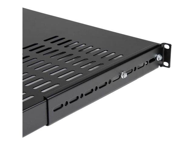 StarTech.com Server Rack Shelf - 1U - Adjustable Mount Depth - Heavy Duty - Rack - Regal - Schwarz - 1U - 48.3 cm (19")