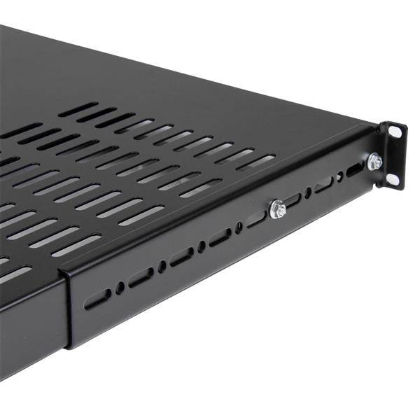 StarTech.com Server Rack Shelf - 1U - Adjustable Mount Depth - Heavy Duty - Rack - Regal - Schwarz - 1U - 48.3 cm (19")