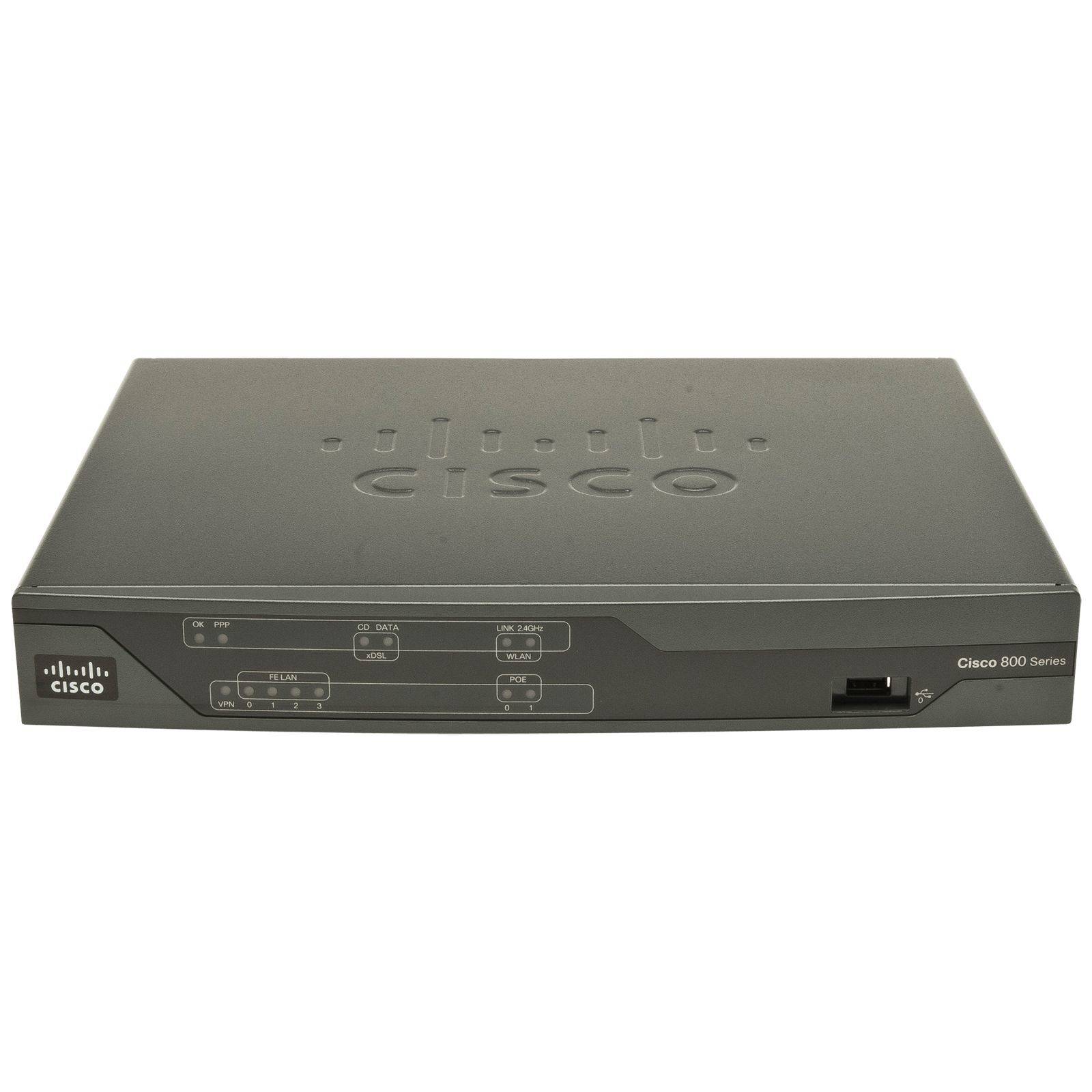 Cisco 888 G.SHDSL Router with CUBE - Router - DSL-Modem - 4-Port-Switch - WAN-Ports: 2 - 802.11b/g/n (draft 2.0)