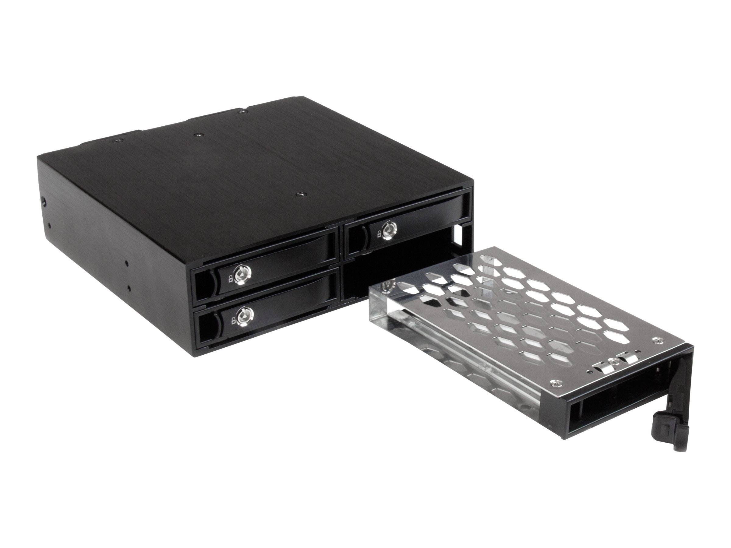 StarTech.com 4x Festplatten Wechselrahmen für 2,5 Zoll SATA / SAS Laufwerke - Mobile Rack Backplane für SATA II und III