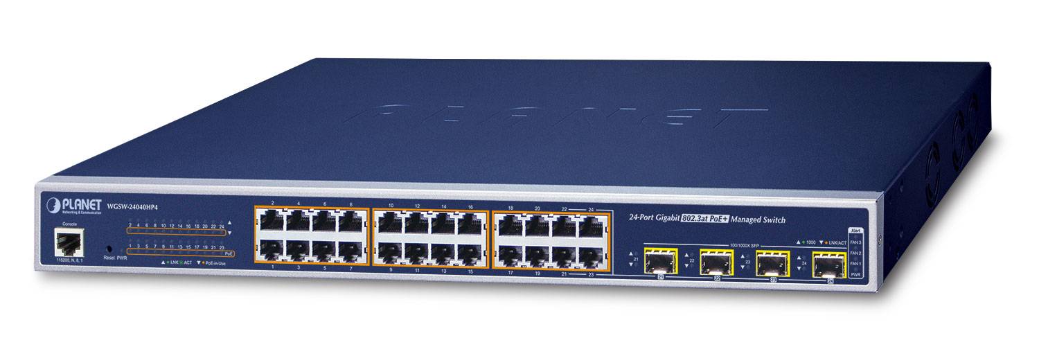 PLANET WGSW-24040 - Switch - L2+ - managed - 20 x 10/100/1000 + 4 x Kombi-Gigabit-SFP