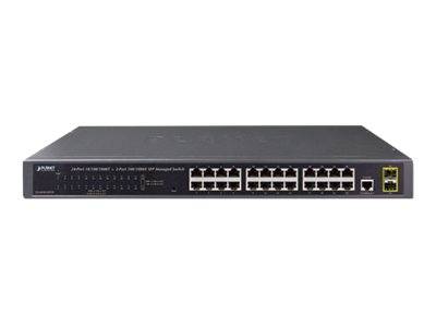 Planet GS-4210-24T2S - Switch - managed - 24 x 10/100/1000 + 2 x SFP - Desktop -