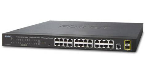 PLANET GS-4210-24T2S - Switch - managed - 24 x 10/100/1000 + 2 x SFP