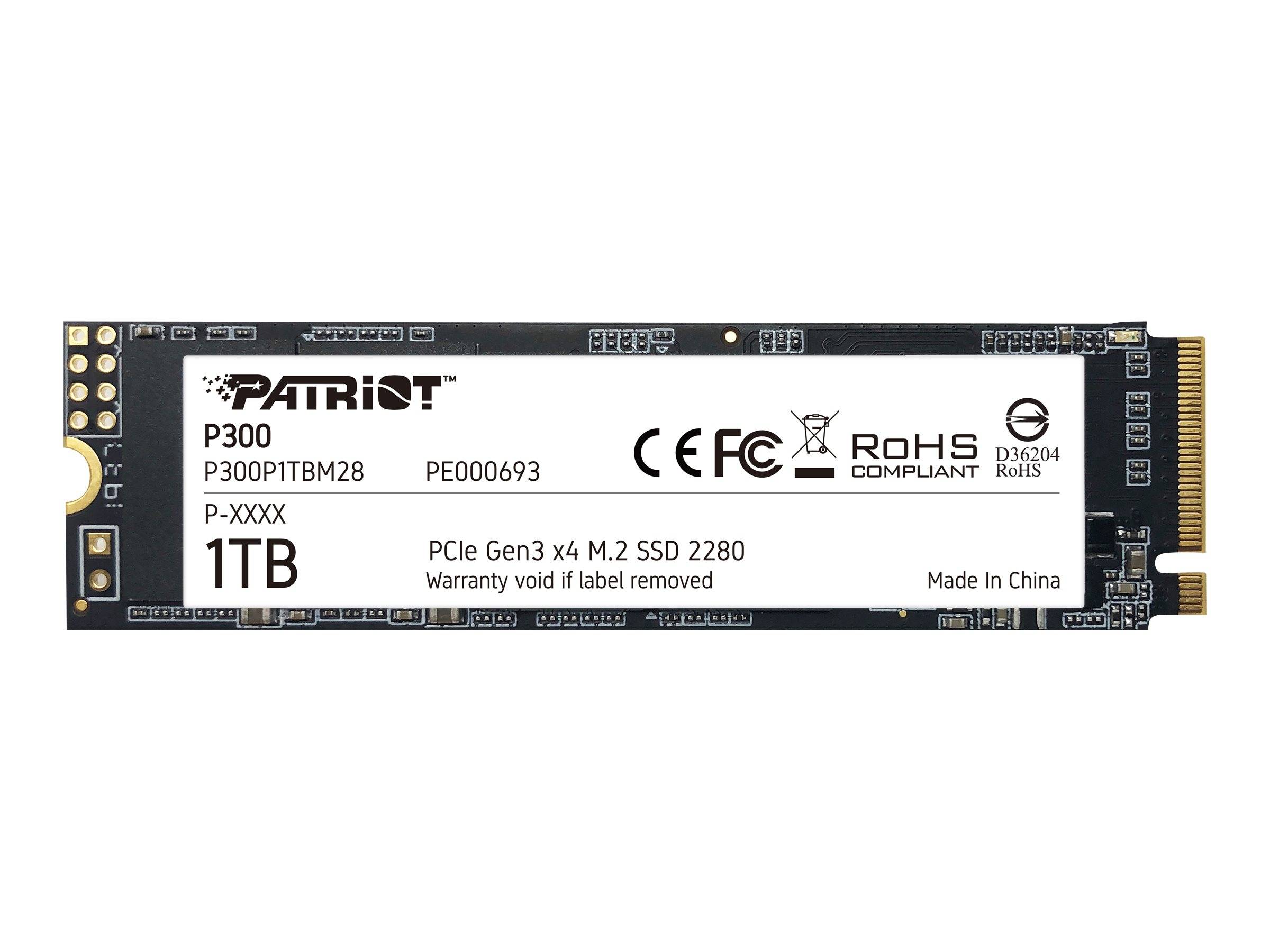 Patriot P300 - 1 TB SSD - intern - M.2 2280 - PCI Express 3.0 x4 (NVMe)