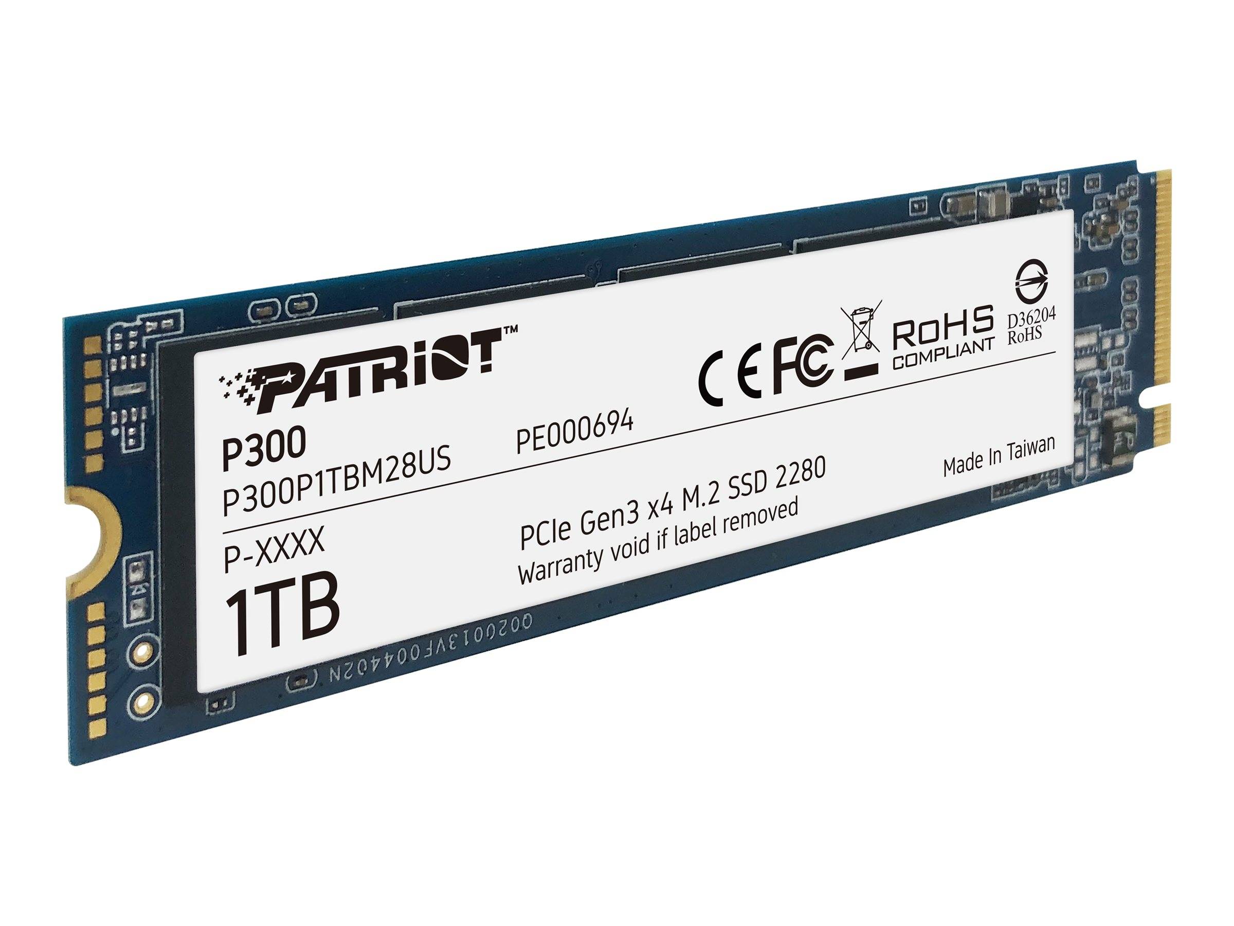 Patriot P300 - SSD - 1 TB - intern - M.2 2280 - PCIe 3.0 x4 (NVMe)