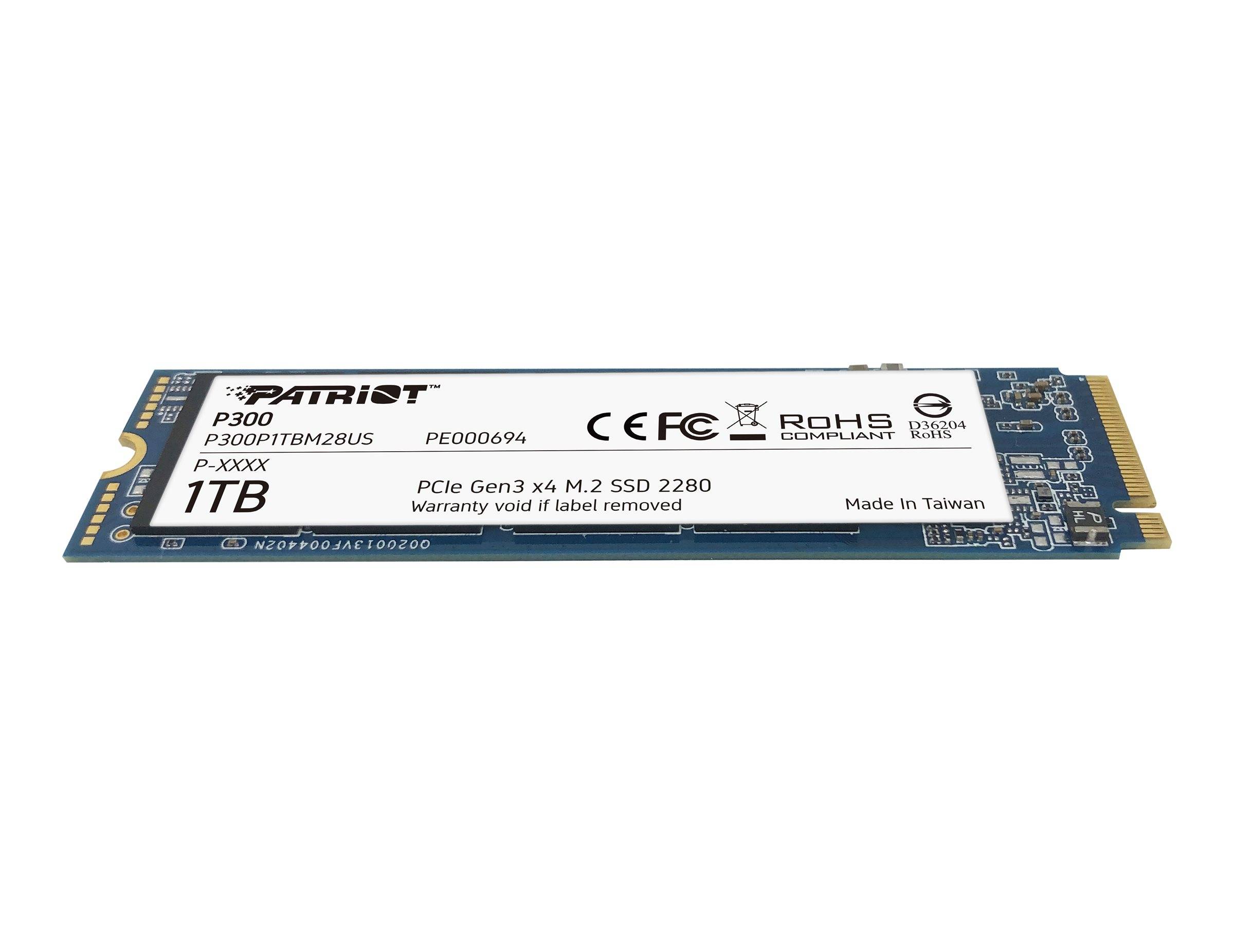 Patriot P300 - SSD - 1 TB - intern - M.2 2280 - PCIe 3.0 x4 (NVMe)