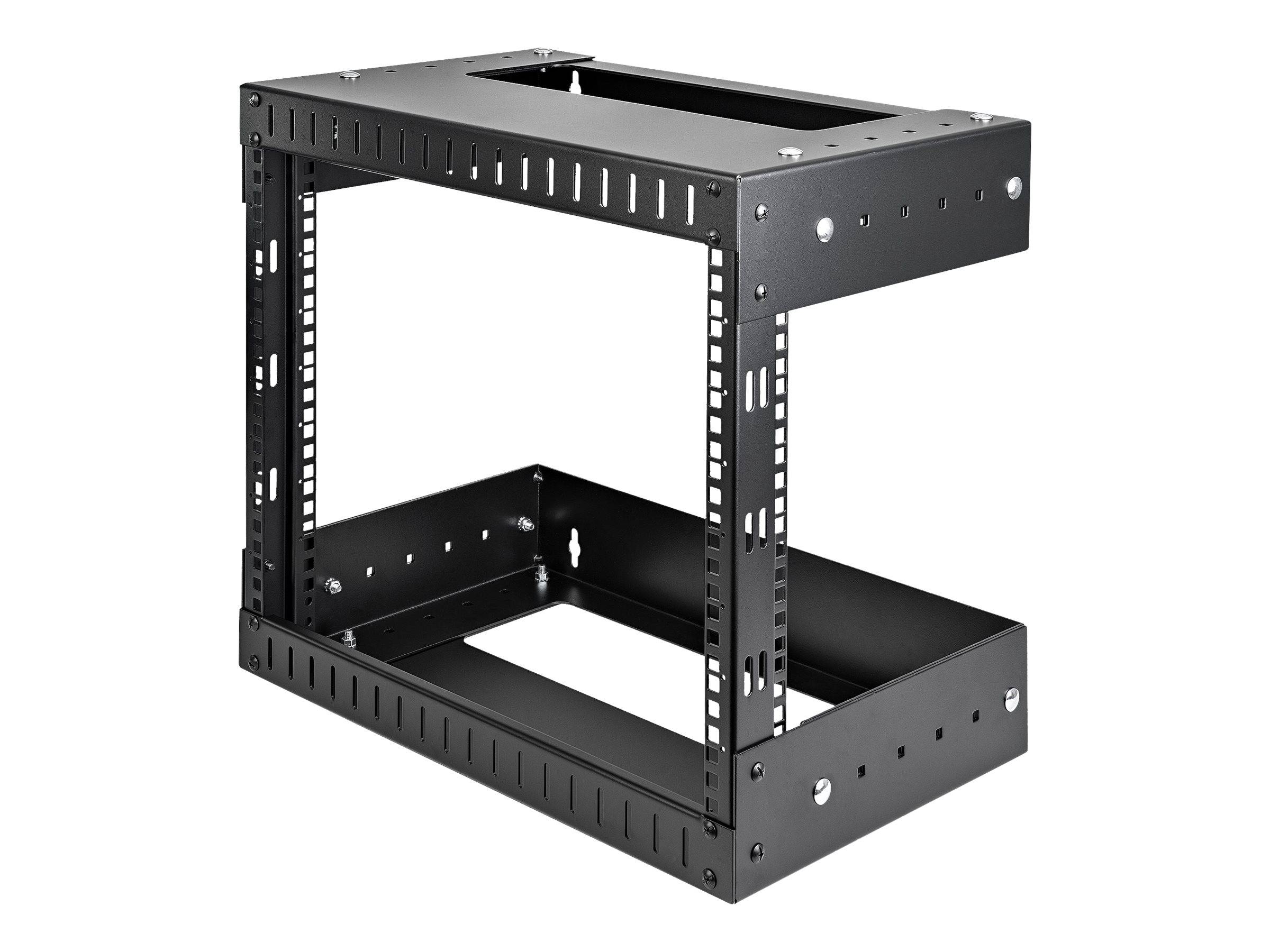 StarTech.com 8HE 19 Open Frame Geräte Rack Wandmontagefähig - Tiefenverstellbar - Wall Mount Rack aus Stahl - Schrank - geeignet für Wandmontage