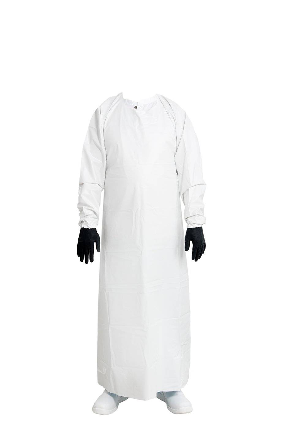 emissimo Mehrweg Schutzkittel MSK115OC Bindebänder, Gummibündchen, weiß, 90x115 cm (Klinik Var.)