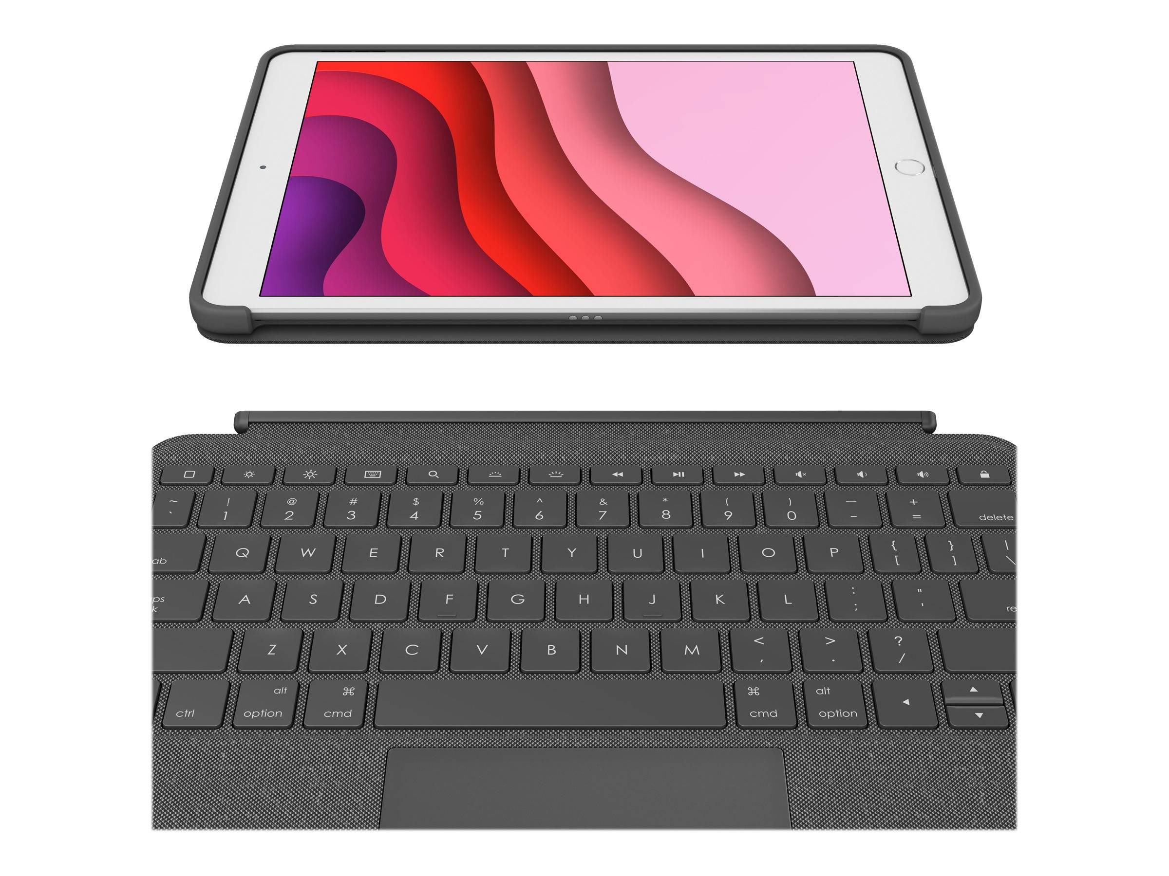 Logitech Combo Touch - Tastatur und Foliohülle - mit Trackpad - hintergrundbeleuchtet - Apple Smart connector - QWERTY - GB - Graphite - für Apple
