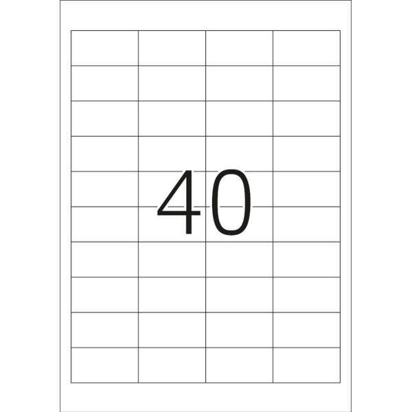 Universal-Etiketten Papier weiß selbstklebend 48,5x25,4mm 100 Blatt=4000 Etiketten