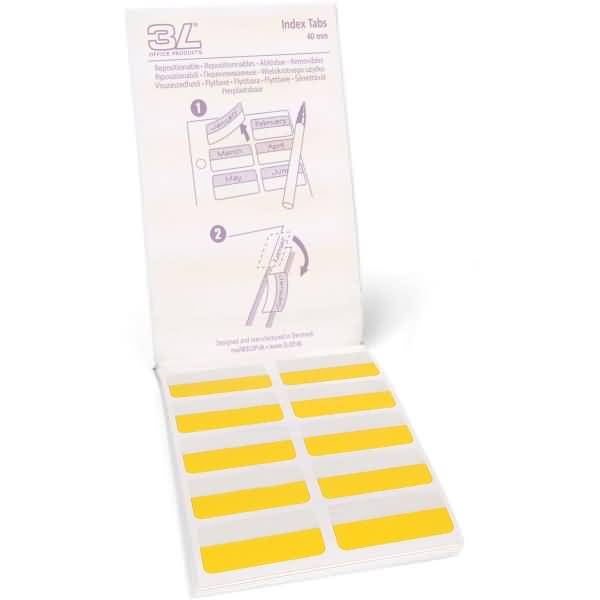 Registertabs 40mm blau/rot/gelb/grün VE=140 Stück