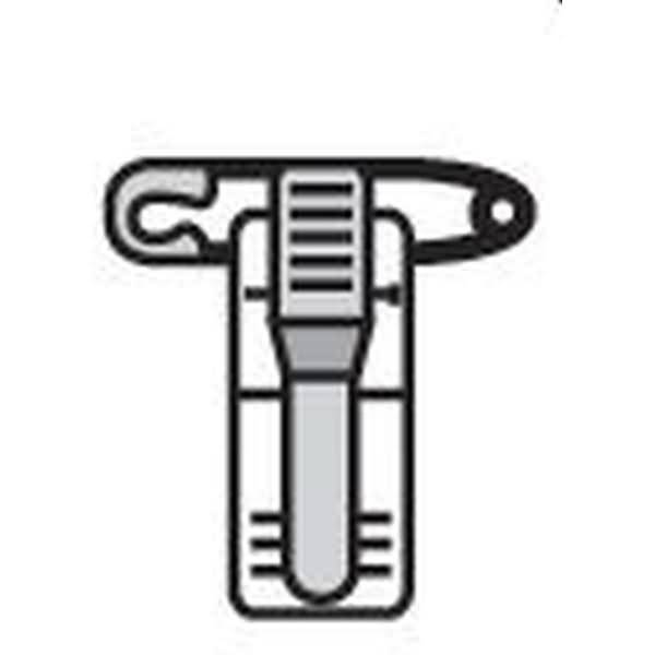 Kombiklemme für Namensschilder mit Nadel 13x22mm VE=100 Stück