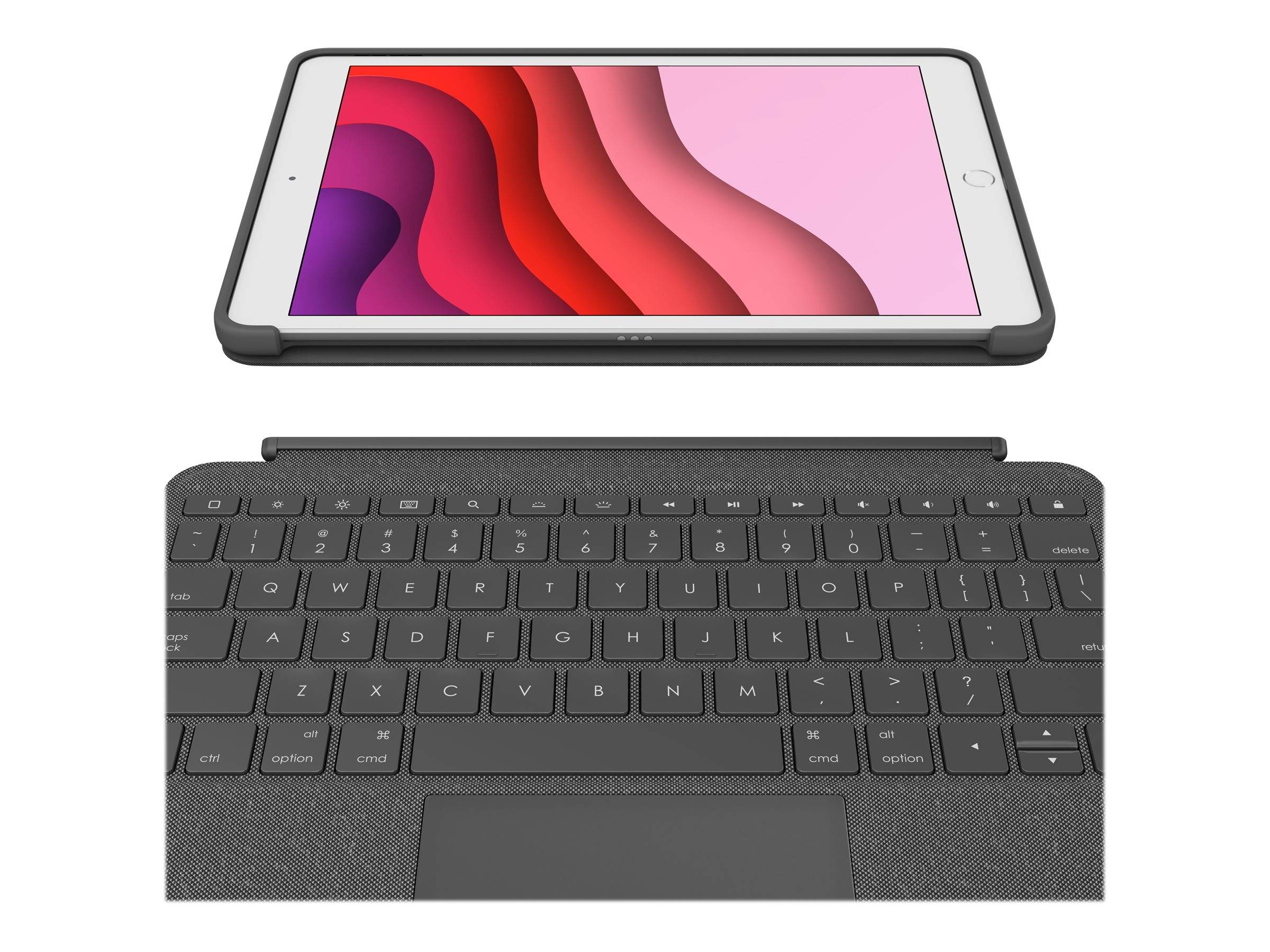 Logitech Combo Touch - Tastatur und Foliohülle - mit Trackpad - hintergrundbeleuchtet - Apple Smart connector - QWERTY - Pan-Nordic - Graphite - für