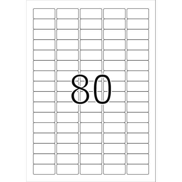 Universal-Etiketten Papier weiß selbstklebend 35,6x16,9mm 100 Blatt=8000 Etiketten