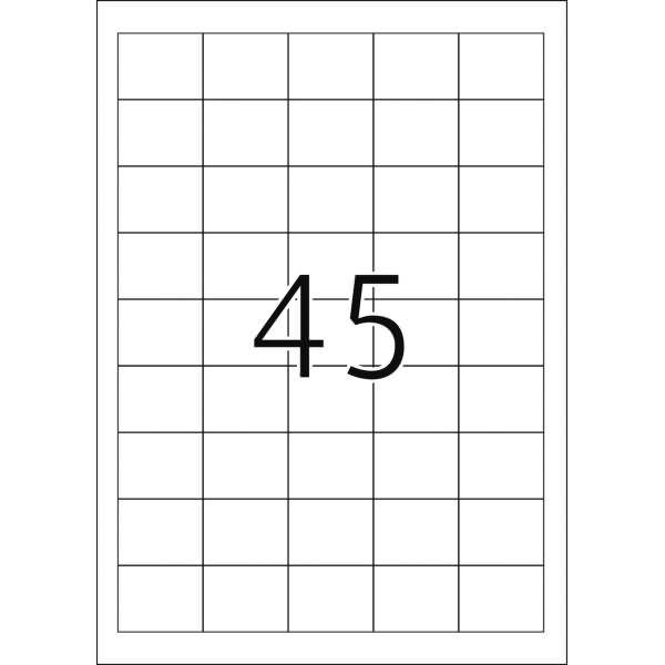 Universal-Etiketten Papier weiß selbstklebend 38,1x29,6mm 100 Blatt=4500 Etiketten