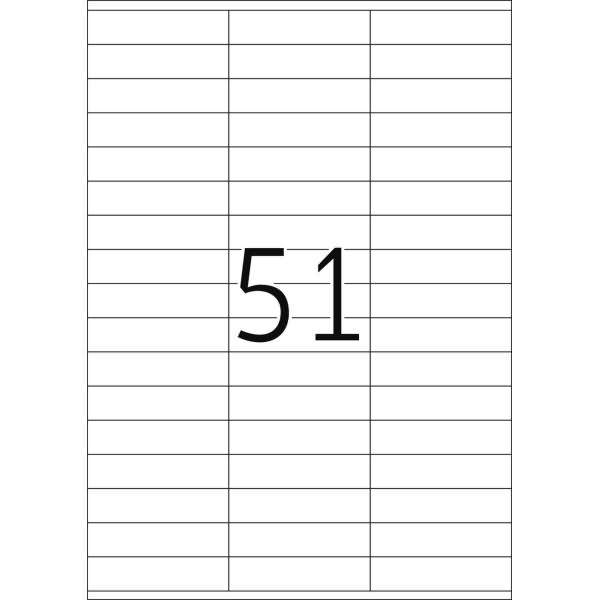 Universal-Etiketten Papier weiß selbstklebend 70x16,9mm 100 Blatt=5100 Etiketten