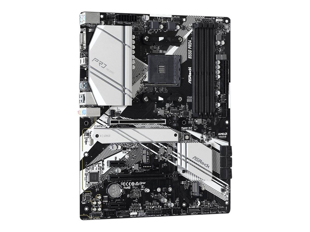 ASRock B550 Pro4 - Motherboard - ATX - Socket AM4 - AMD B550 Chipsatz - USB-C Gen2, USB 3.2 Gen 1, USB 3.2 Gen 2 - Gigabit LAN - Onboard-Grafik