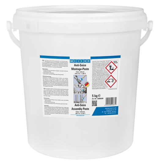 WEICON Anti-Seize Montagepaste | Schmier- und Trennmittelpaste | 5 kg | anthrazit