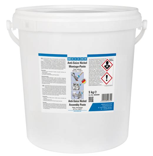 WEICON Anti-Seize Nickel Montagepaste | Schmier- und Trennmittelpaste hochtemperaturbeständig | 5 kg | anthrazit