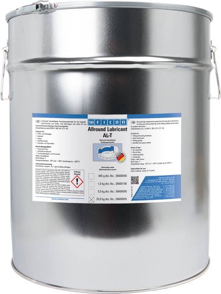 WEICON AL-T Hochleistungsfett | Hochtemperaturfett 190°C | 25 kg | dunkelbraun