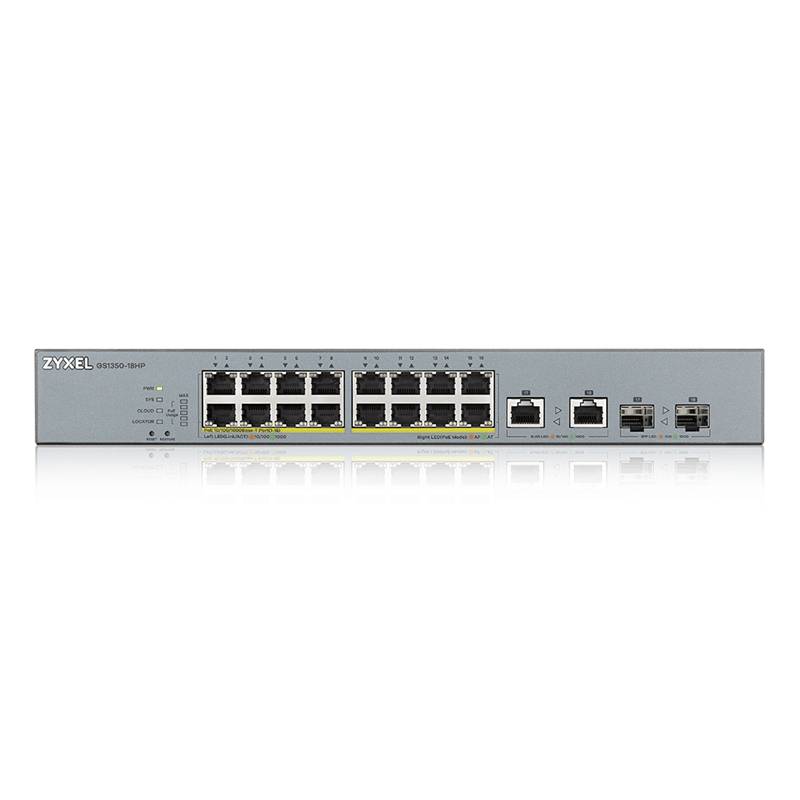 GS1350-18HP Smart Managed Switch 16x Gigabit Ethernet 16x PoE+ max- 250 Watt - 2x GbE SFP