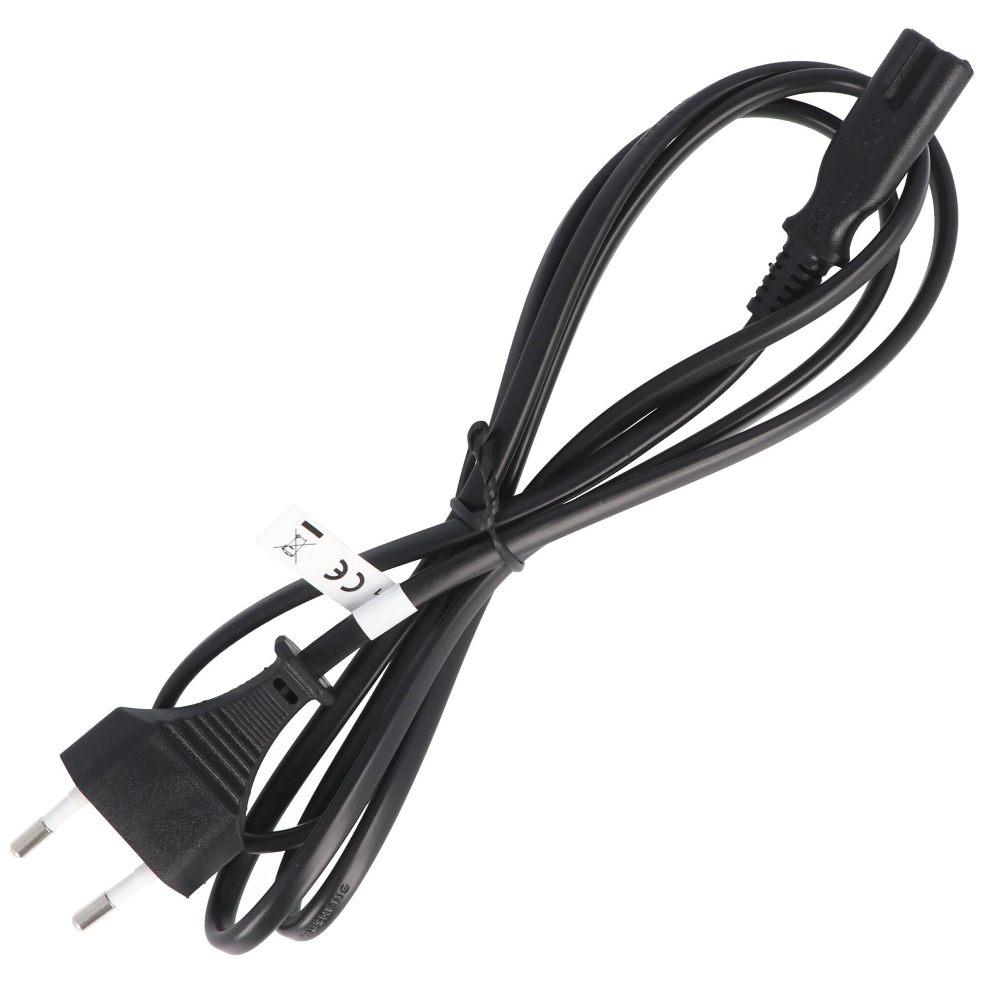 Euro Anschlusskabel, Eurostecker Typ C auf Gerätebuchse C7, geeignet für TV, Rasierer, Radio etc., Kabellänge 1,5 m