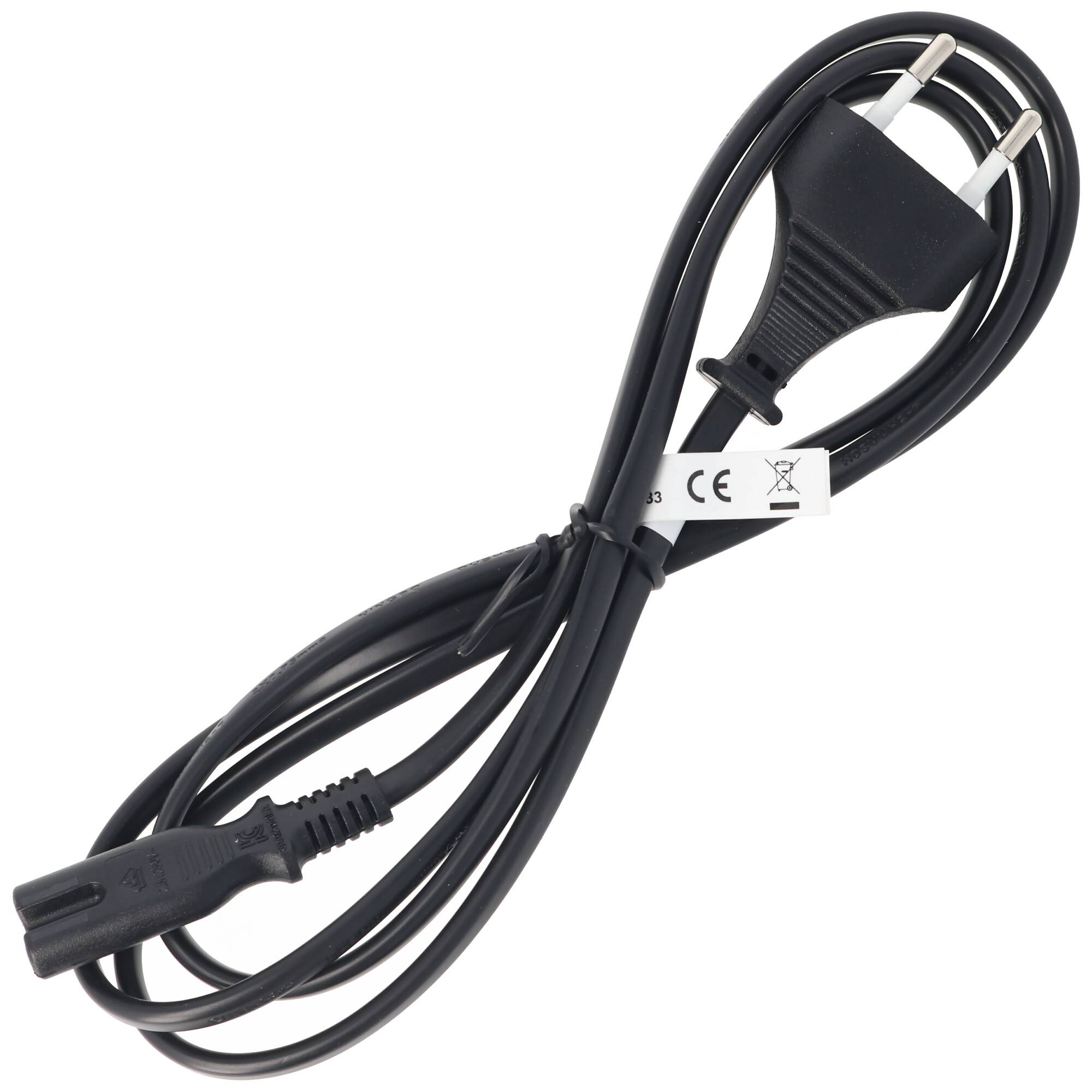 Euro Anschlusskabel, Eurostecker Typ C auf Gerätebuchse C7, geeignet für TV, Rasierer, Radio etc., Kabellänge 1,5 m