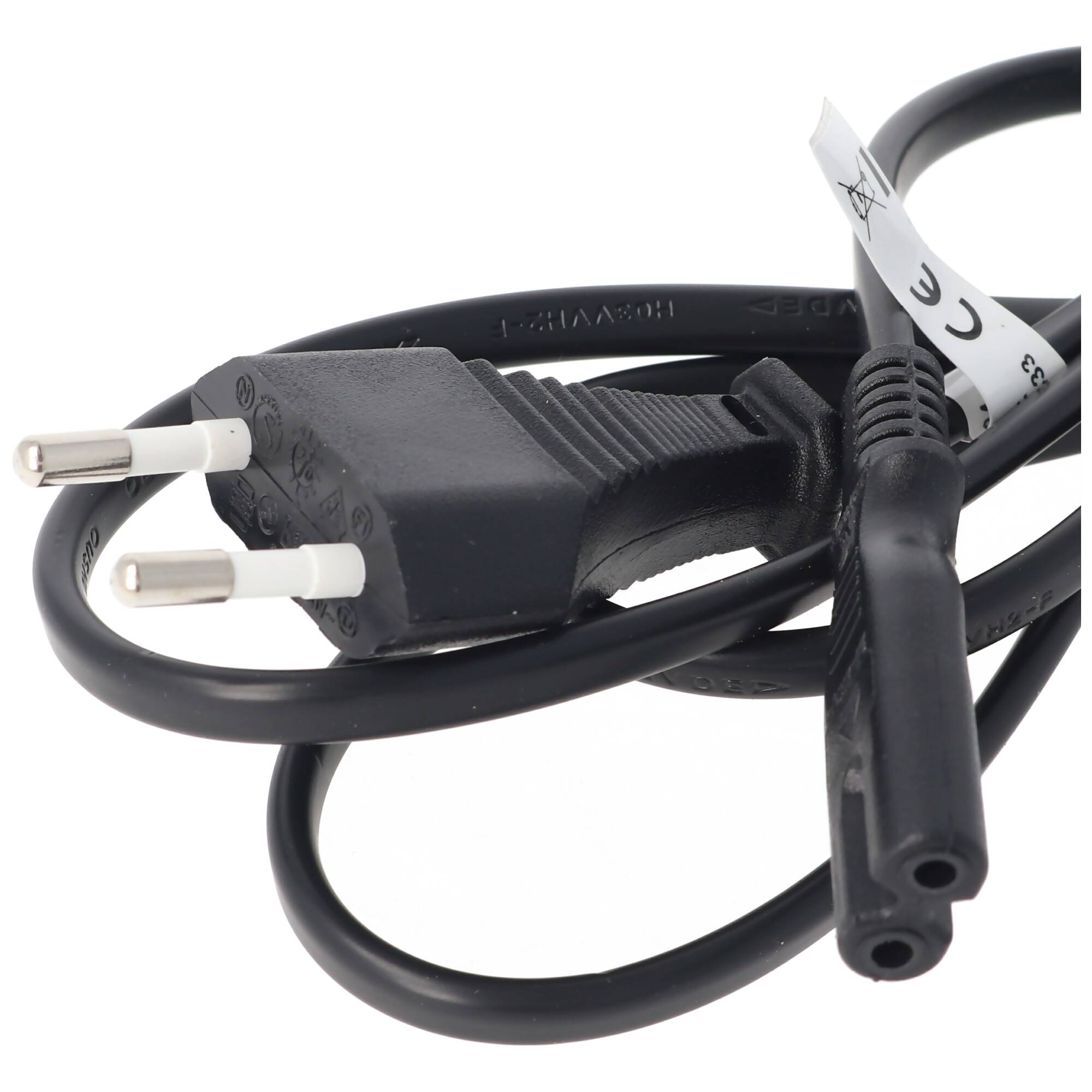 Euro Anschlusskabel, Eurostecker Typ C auf Gerätebuchse C7, geeignet für TV, Rasierer, Radio etc., Kabellänge 1,5 m