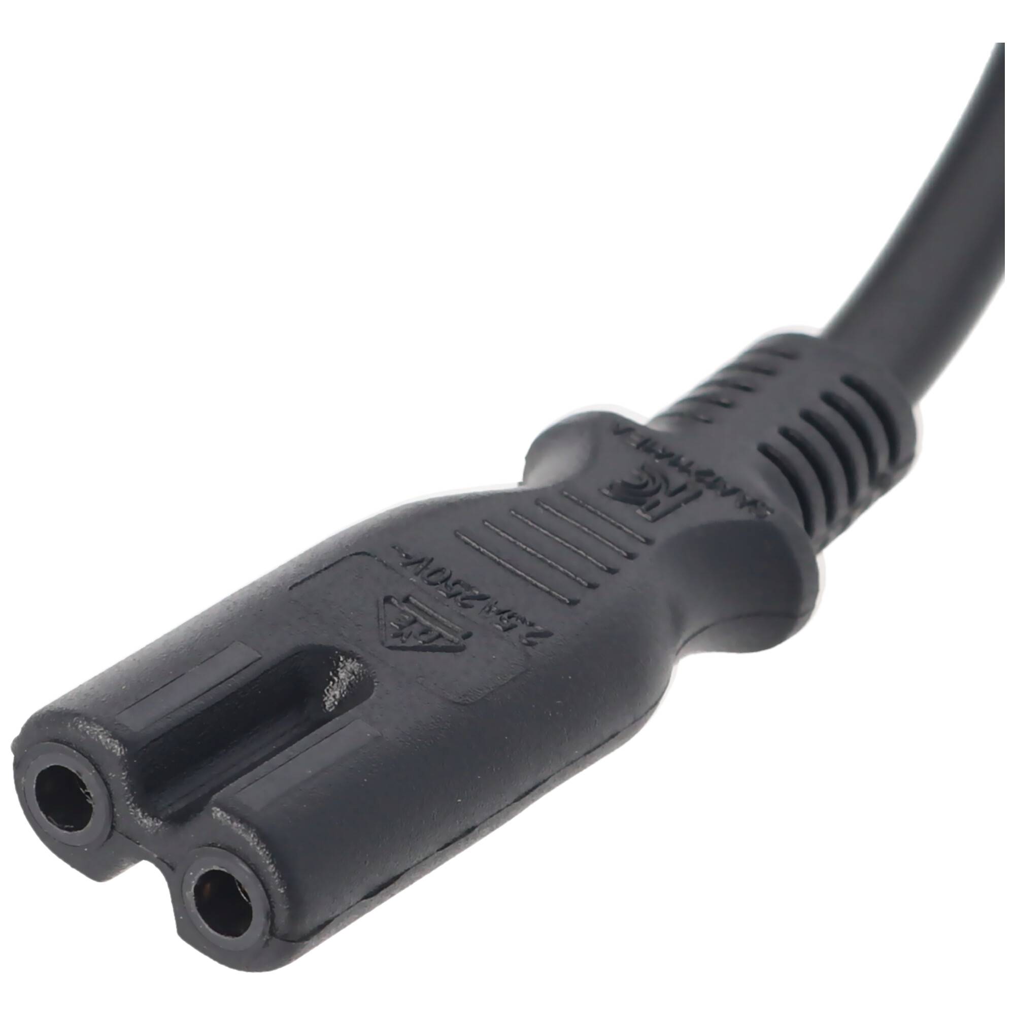 Euro Anschlusskabel, Eurostecker Typ C auf Gerätebuchse C7, geeignet für TV, Rasierer, Radio etc., Kabellänge 1,5 m